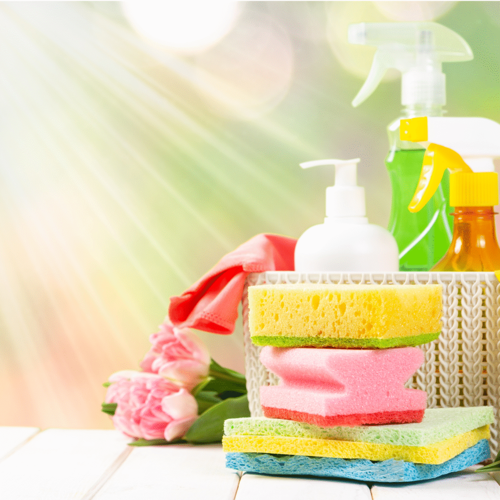 Eco-friendly-natural-cleaning-products-on-a-wooden-countertop
