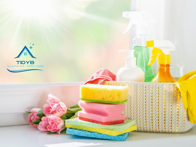 Professional cleaner working in a modern home