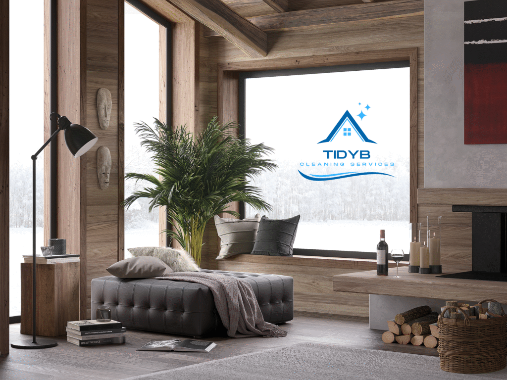 Bright minimalist living room with tidy surfaces and no clutter